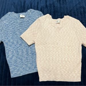 ABERCROMBIE & FITCH - Set of 2!! Space Dye Elevated Knit Baby Tees - Size Small